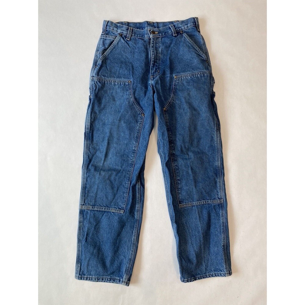 Men's CARHARTT 873 DST Loose Original Fit Zip Fly Denim Jeans Blue SZ 34x30